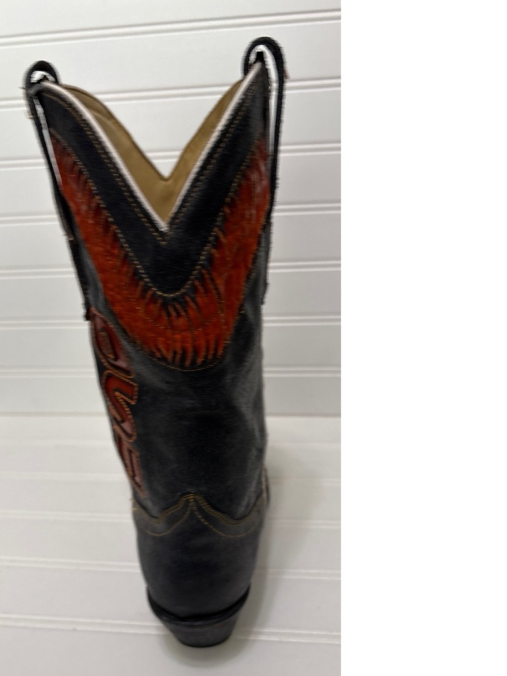 CORRAL Oklahoma State Cowboys OSU University Black Cowboy Boots Womens Size 7 M - Picture 8 of 12